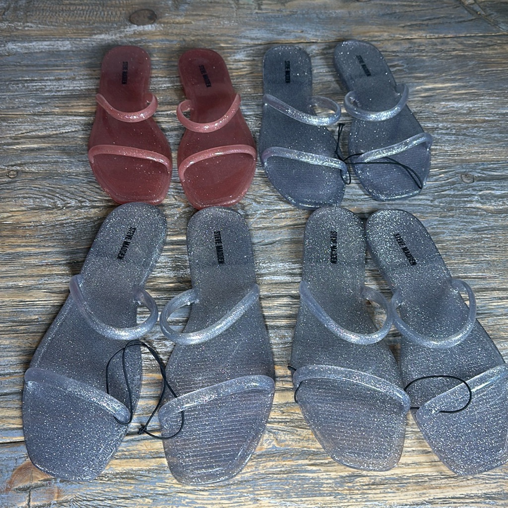 Steve Madden Pike Jelly Sandals (4 Pairs ) Pink Are Sz.8 Silver Are Sz.9,10,11